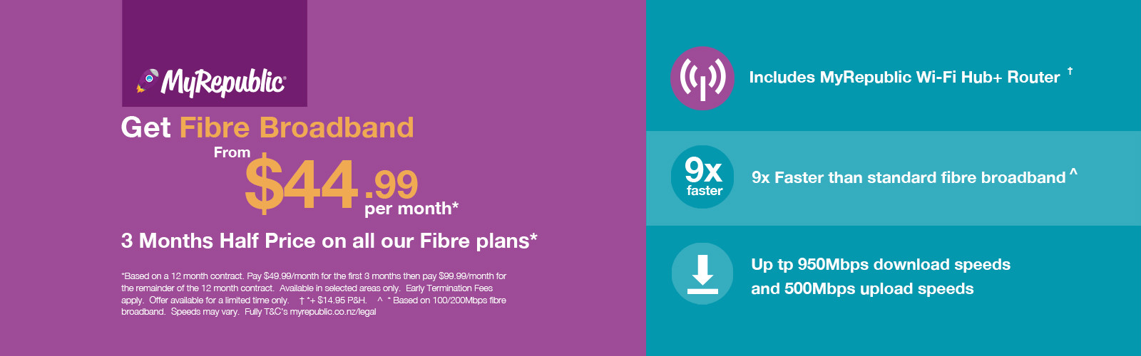 MyRepublic - 3 months HALF PRICE Fibre Offer
