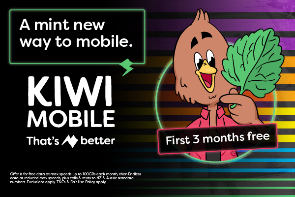 Kiwi Mobile - 3 Months FREE Endless Data