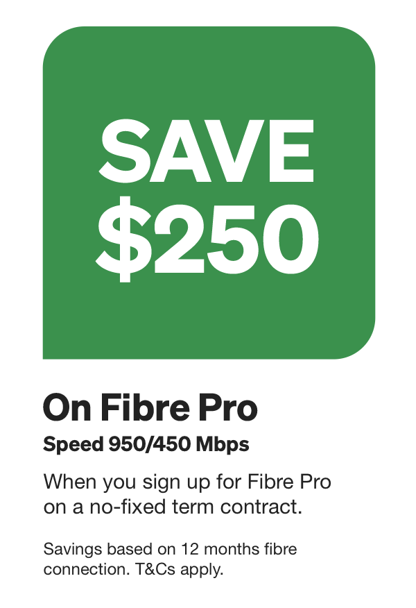 Save $250 on Fibre Pro plan