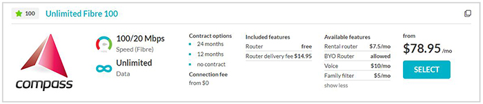 Compass Unlimited fibre broadband with family filter