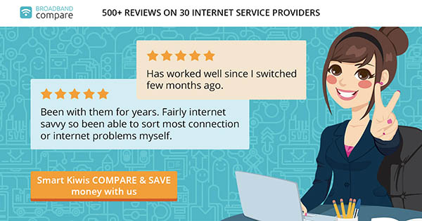 500+ ISP reviews at Broadband Compare