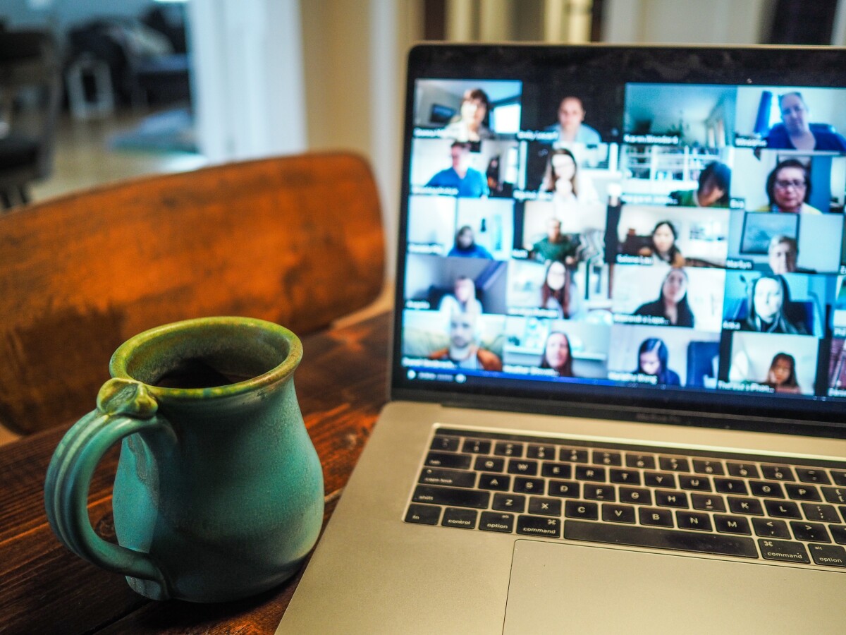 Online Zoom meeting from home