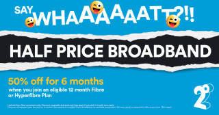 Half Price Fibre Broadband at 2degrees