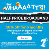 Half Price Fibre Broadband at 2degrees